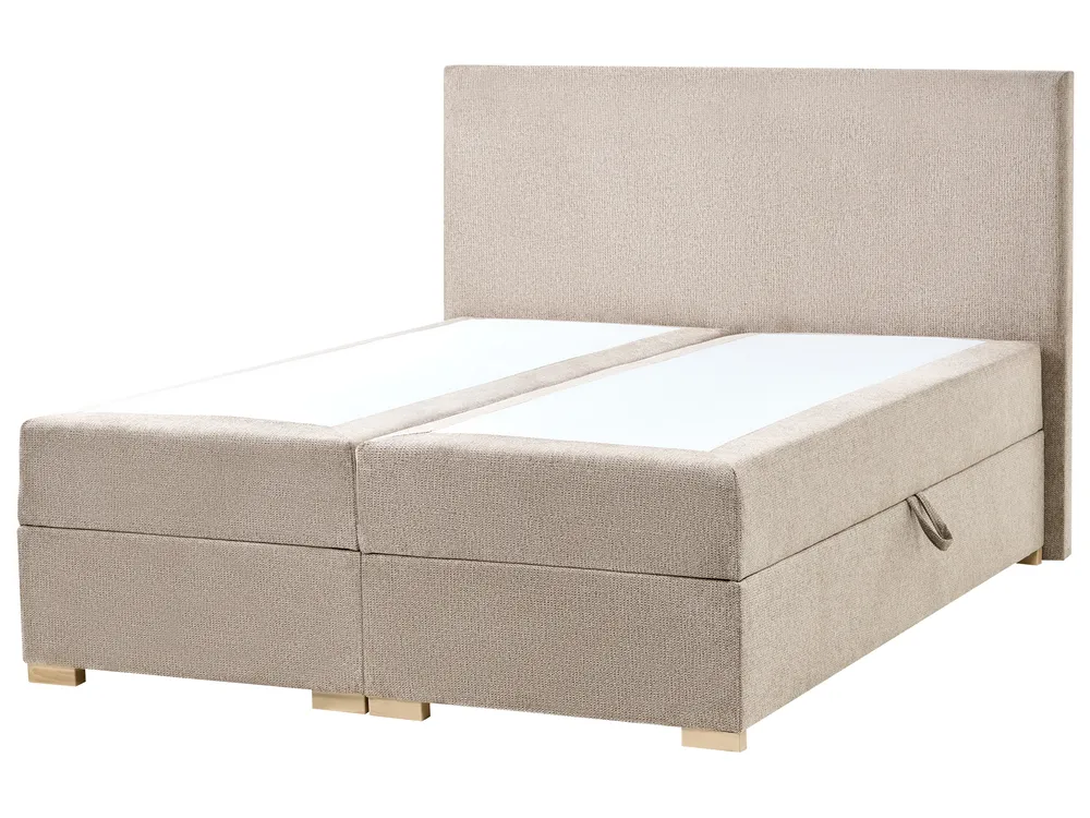 Boxspringbett mit Stauraum MAJOR Stoff Taupe 140 x 200 cm_1028152