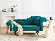 Right-Hand Chaise Longue LATTES II with Cushion Velvet Emerald Green_1184019