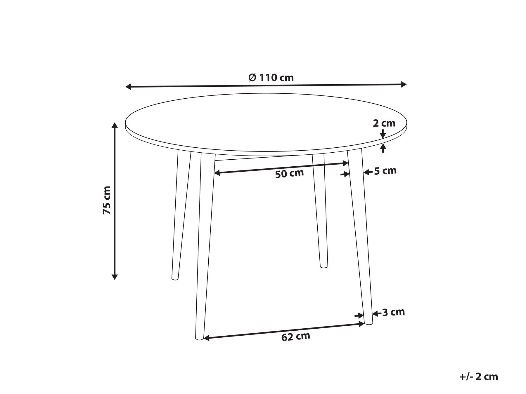 Round Dining Table ⌀ 110 cm Light Wood RADAN_826934