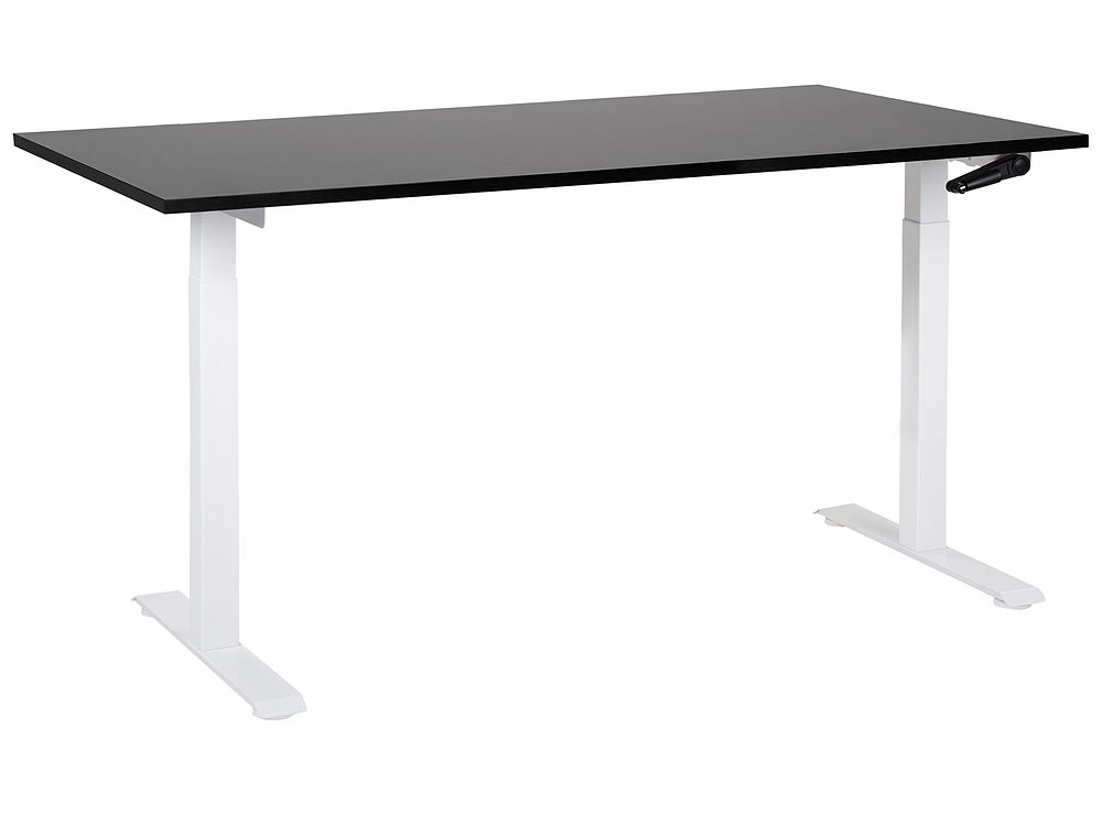 Manual Adjustable Standing Desk DESTINES 160 cm x 72 cm Black/ White