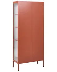 Witryna ze szklaną gablotą FOXTON 80 cm Metal Złoty brąz_1108686