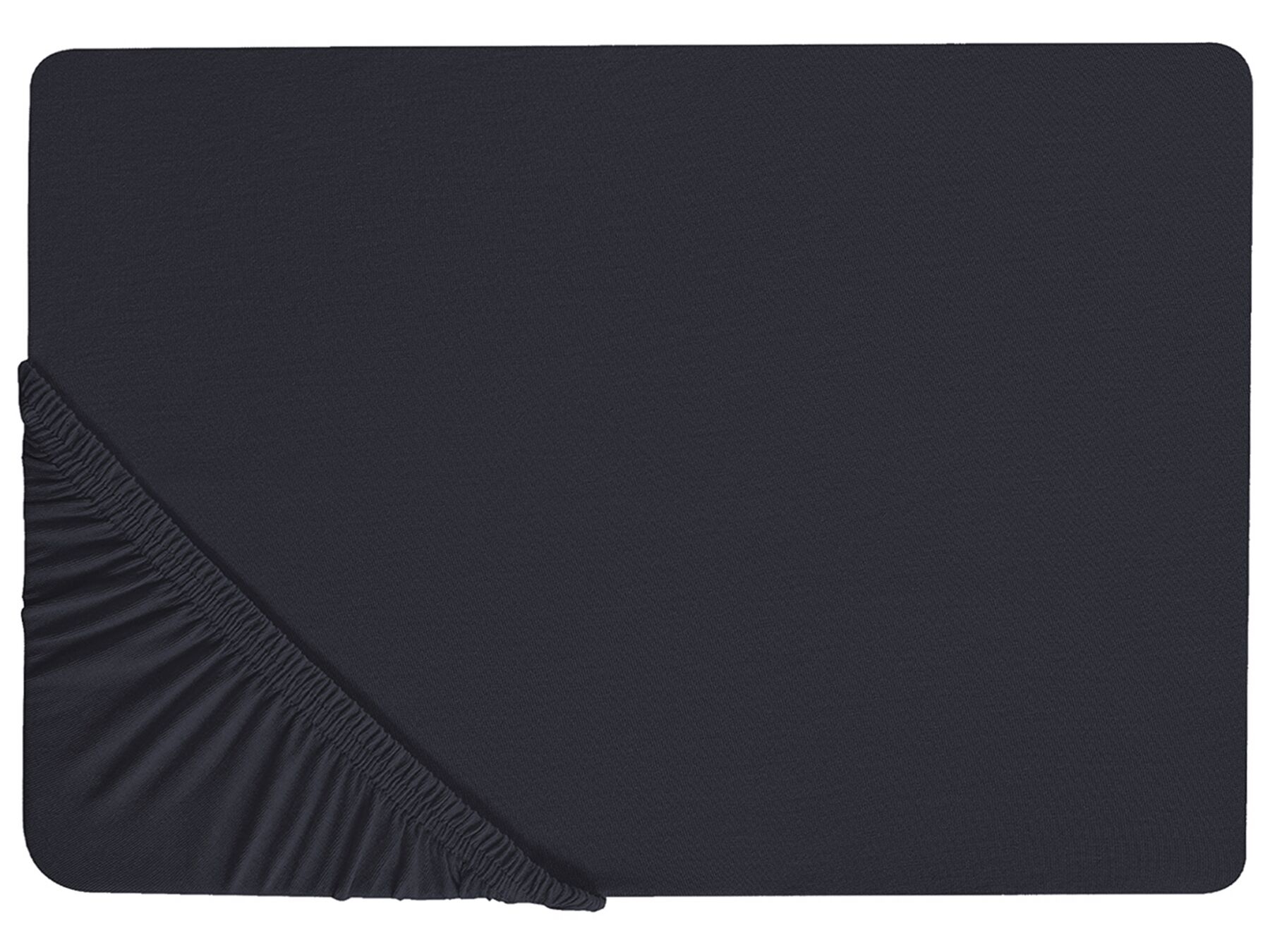 Bavlnená posteľná plachta 160 x 200 cm čierna JANBU_845333