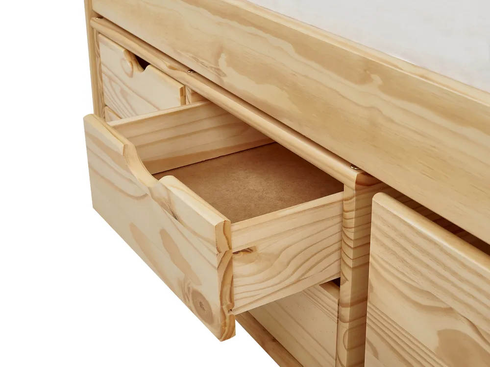 Letto da giorno con contenitore Legno di pino ROYVILLE 90 x 200 cm Marrone chiaro_936558