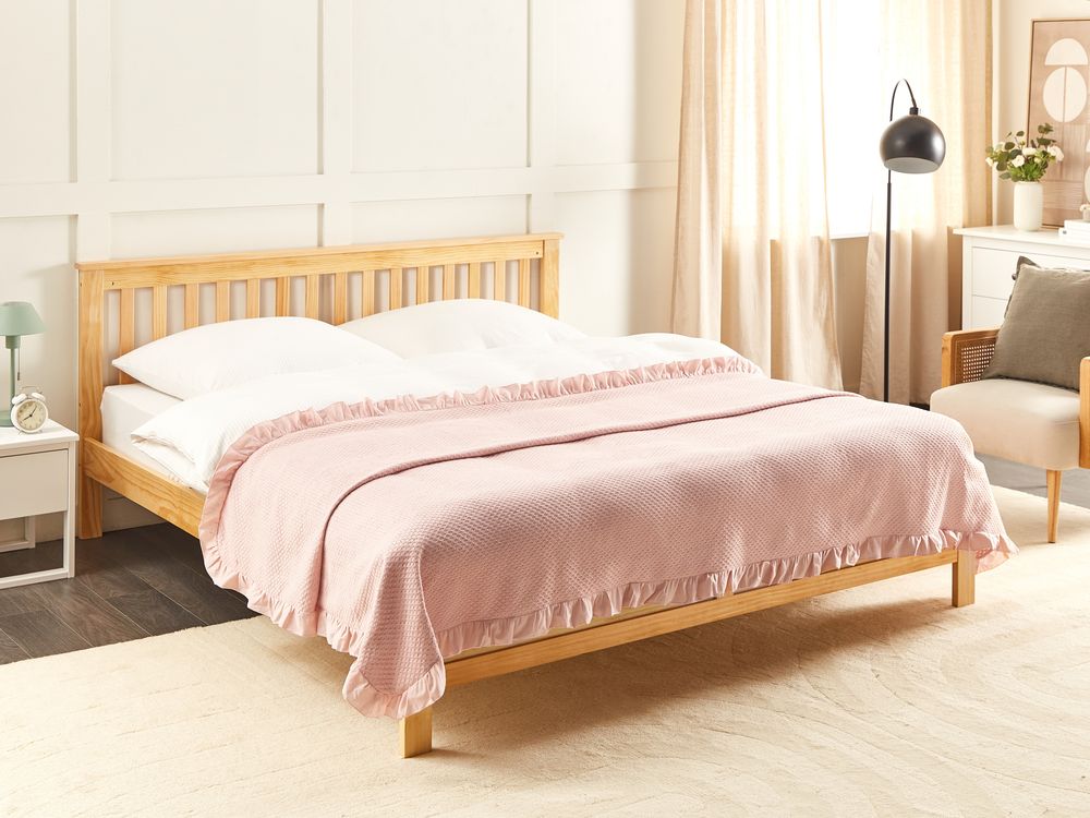 Sprei HATTON Katoen 220 x 240 cm Pastelroze