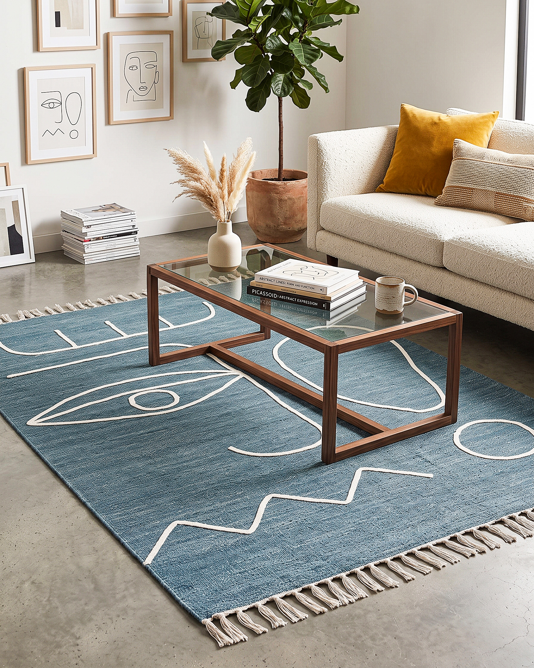 Tapis d'extérieur YAVU Bleu 140 x 200 cm