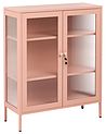 Glass Display Cabinet HARLYN  90 cm Metal Peach Pink