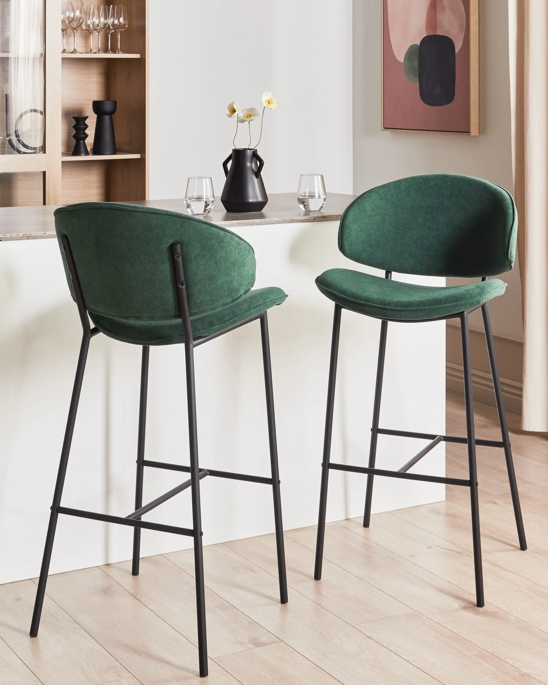 Set di 2 sedie alte KIANA Verde scuro_908114