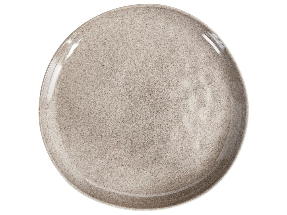 Set of 4 Dinner Plates COSTMARY Stoneware Grey_957332