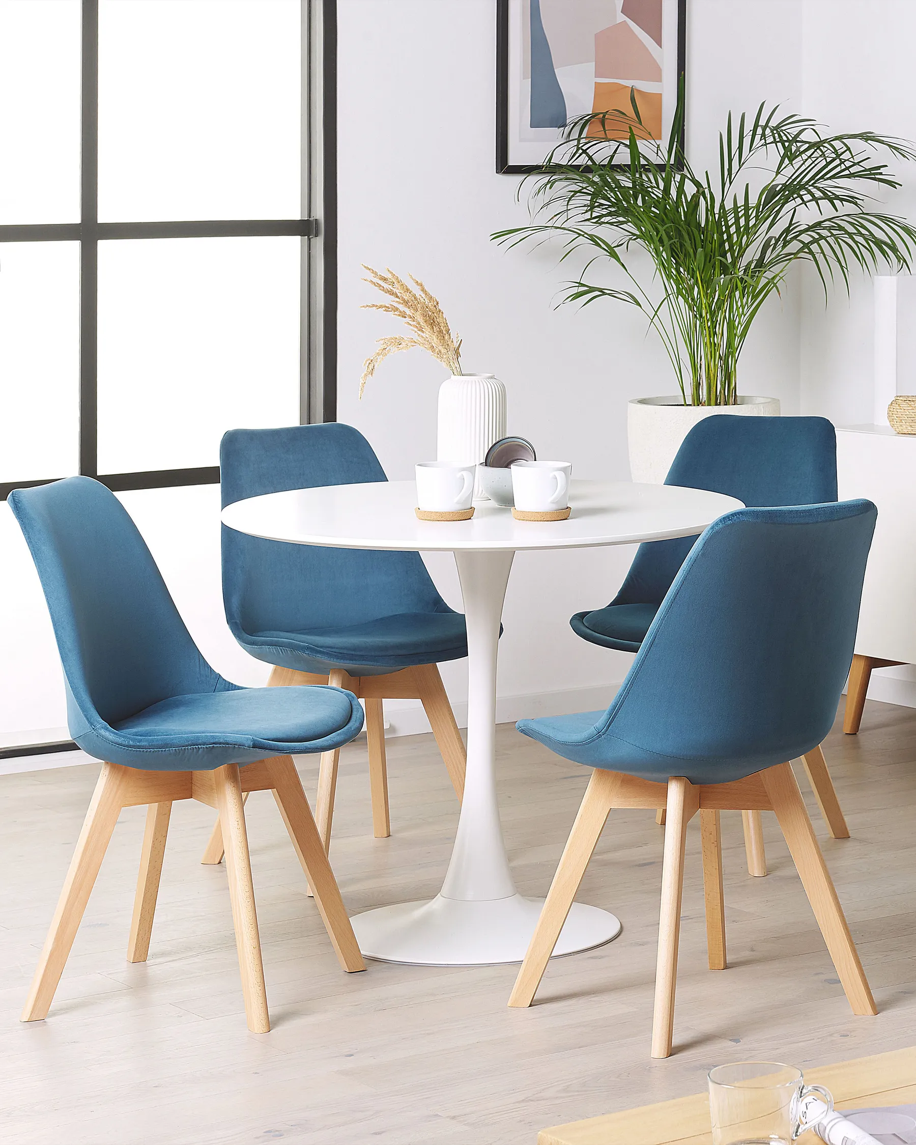Set of 2 Dining Chairs DAKOTA II Velvet Blue_767890