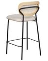 Set of 2 Fabric Bar Chairs Light Beige MAYETTA_885359