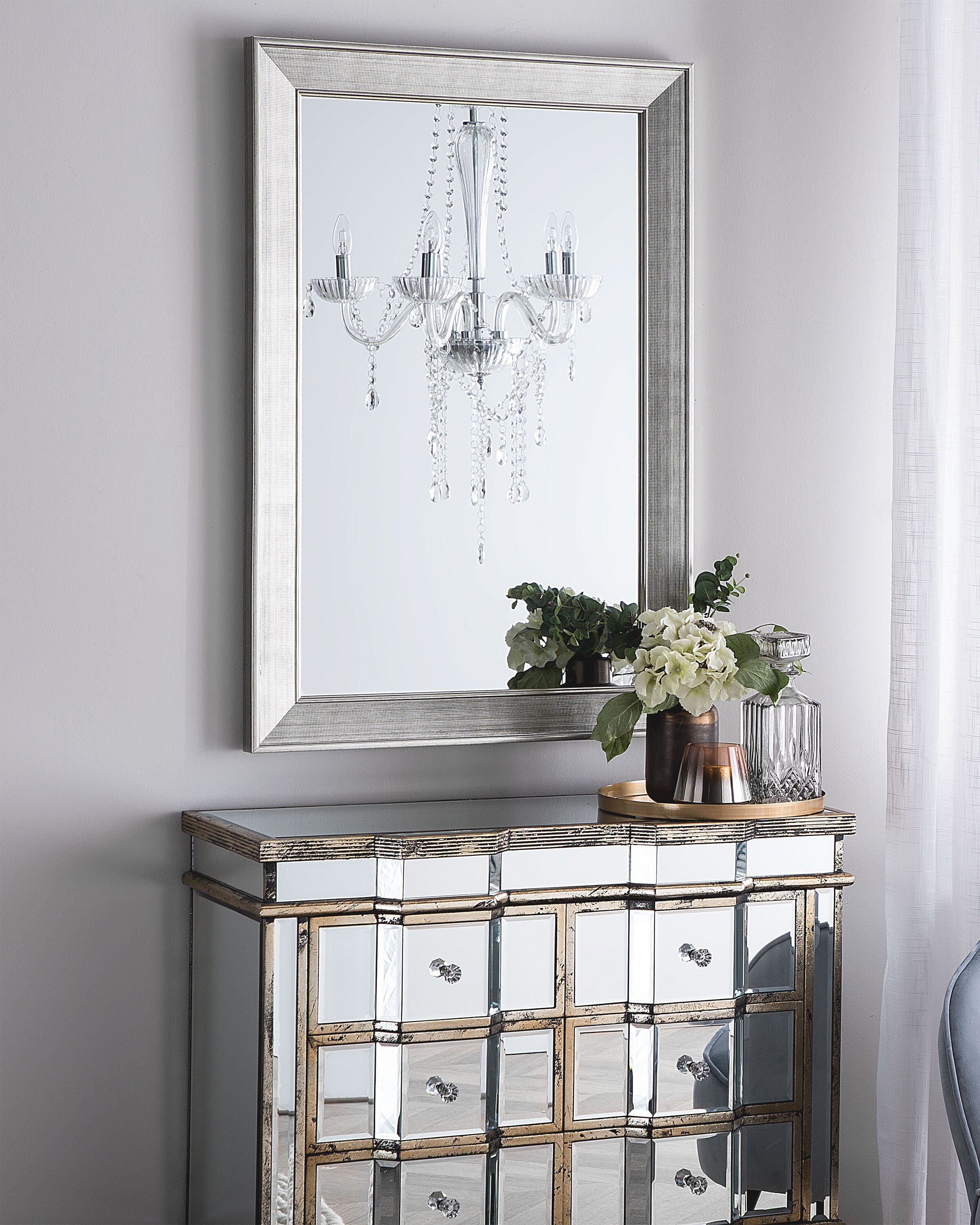 Itrue Specchio Da Parete Rotondo 61 Cm Argento | Cornice In Alluminio Spazzolato Per Bagno, Camera E Ingresso