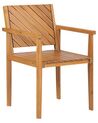 Set of 4 Acacia Wood Dining Chairs Light BARATTI_869026