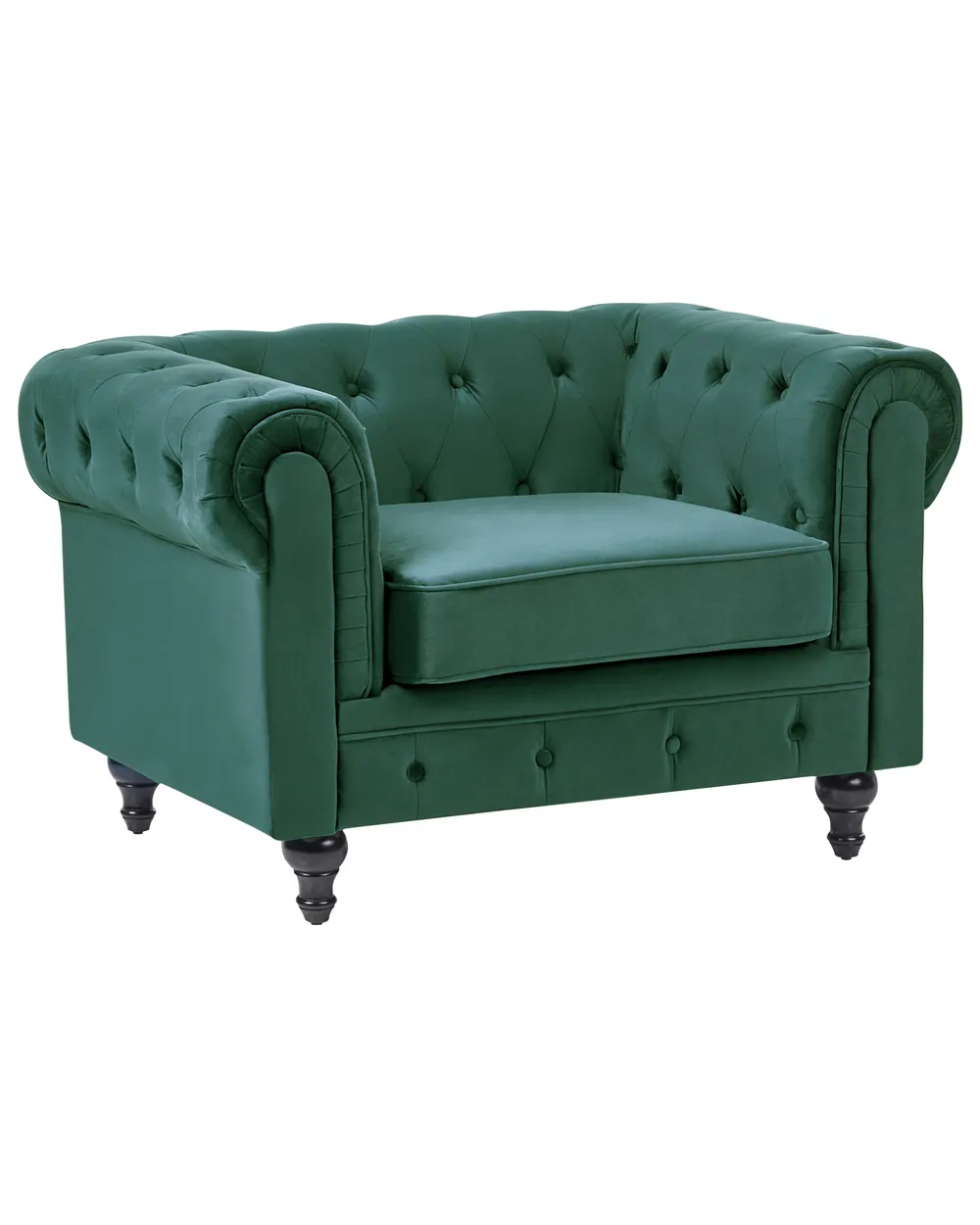 Fotel CHESTERFIELD Welur Szmaragdowy