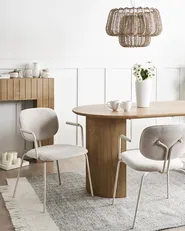 Set di 2 sedie da pranzo CARILLE Ciniglia Beige chiaro_968434