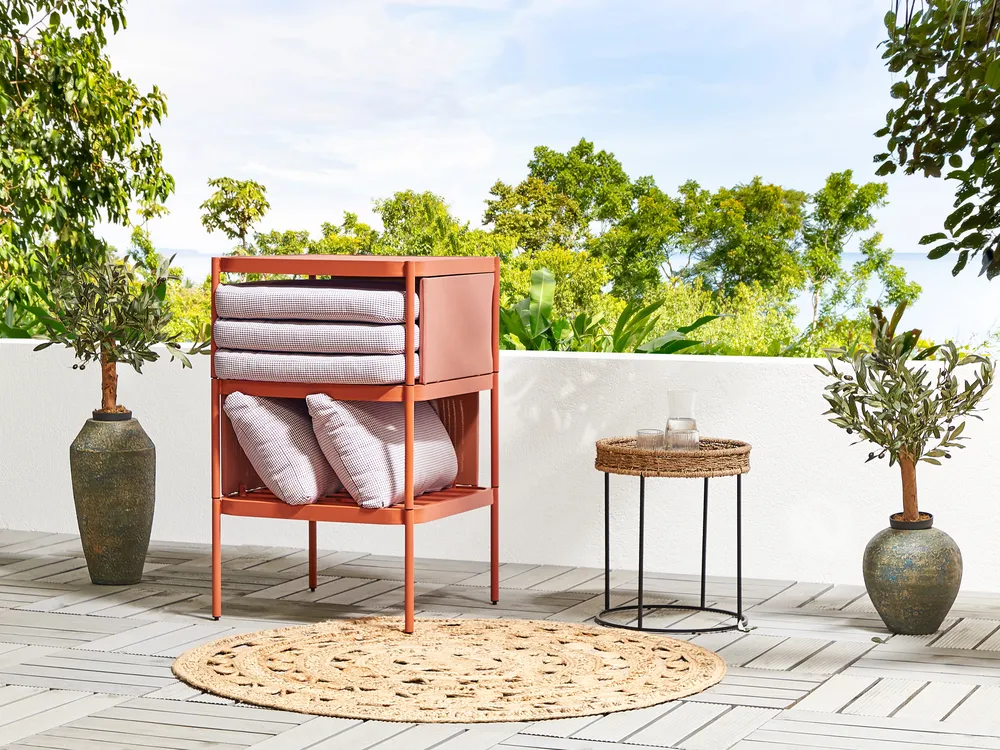Garden Lounge Set with Table 2 Seater TERRACINA Metal Orange_826666