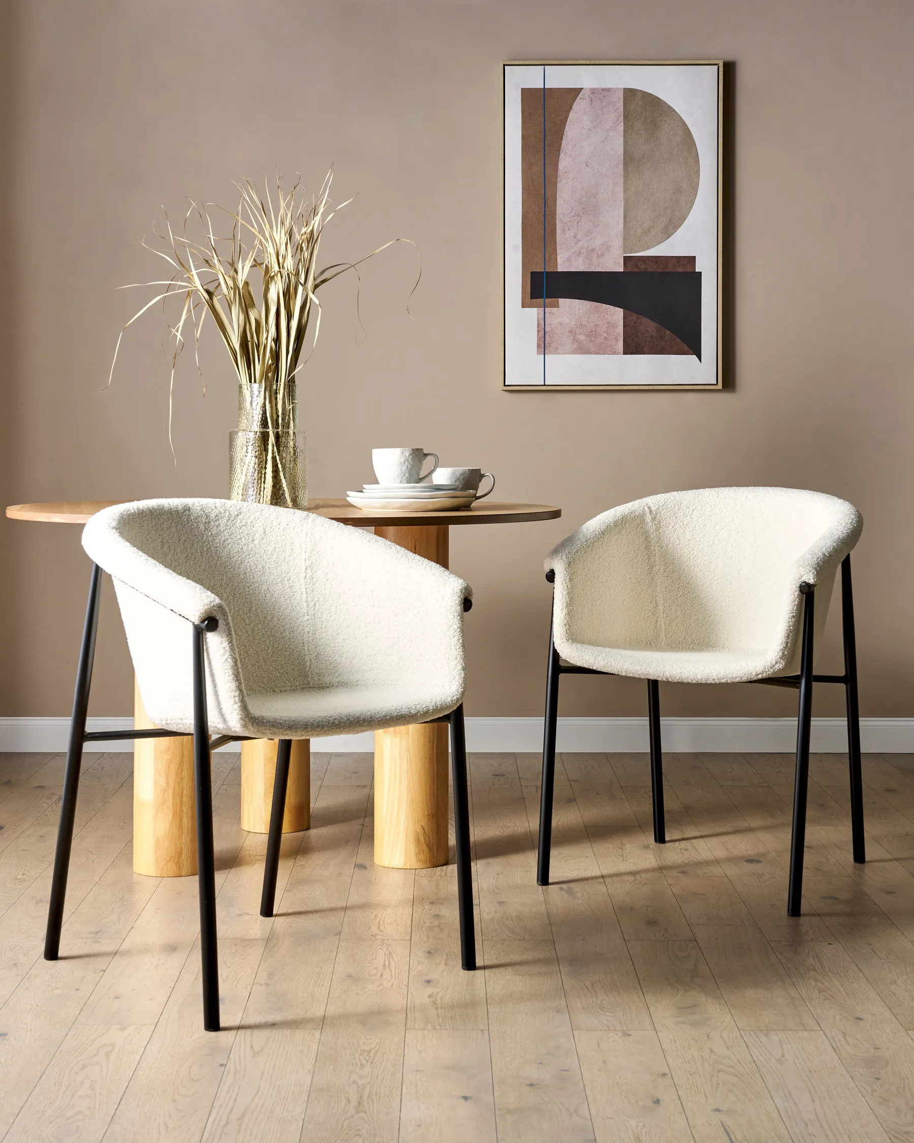 Set of 2 Dining Chairs AMES Boucle Off-White_887211