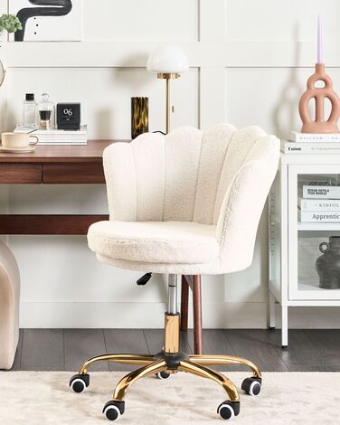 Boucle Desk Chair White MONTICELLO II