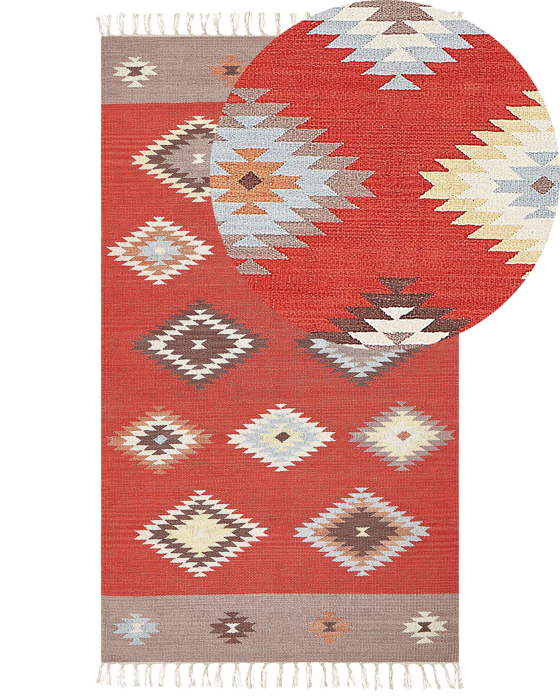 Cotton Kilim Area Rug 80 x 150 cm Multicolour LORUT_869044