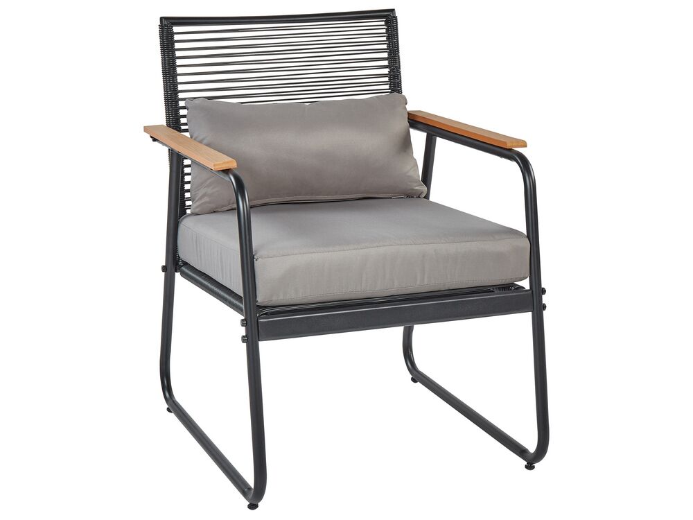 4 Seater Metal Garden Set Black POMONTE Beliani