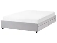Bed with Storage Drawers without Headboard PRADES Fabric Light Grey 140 x 200 cm (EU Double)_996093