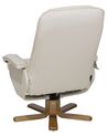 Massagesessel beige Kunstleder Heizfunktion mit Fusshocker RELAXPRO_710675