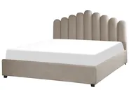 Ottoman Bed VINCENNES Velvet Taupe 180 x 200 cm (EU Super King)_817722