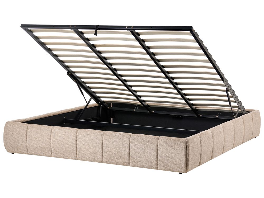 Sommier sem cabeceira GENAS Tecido Creme 180 x 200 cm