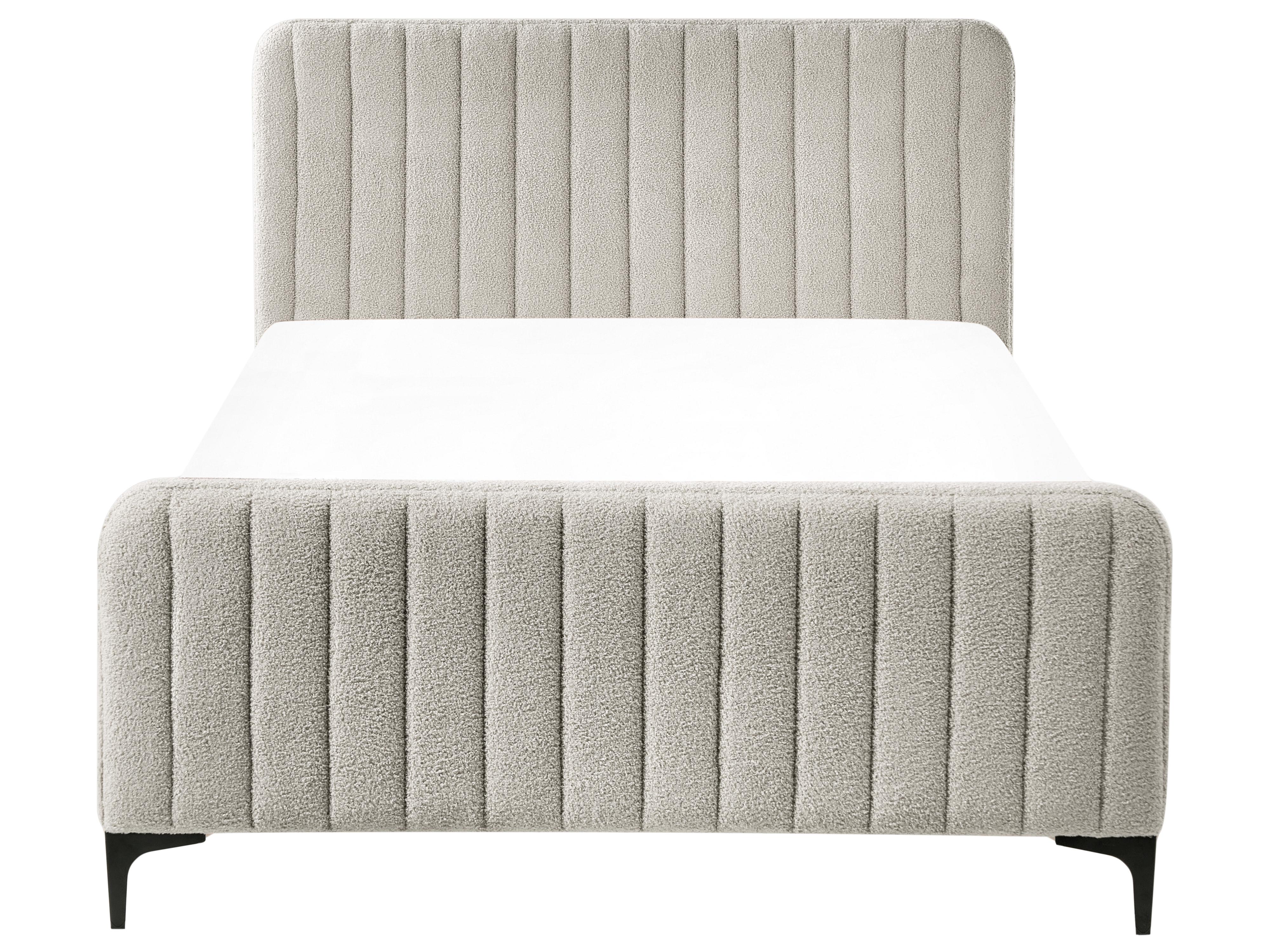 Letto Bouclé LUNAN 120 x 200 cm Beige_1025646