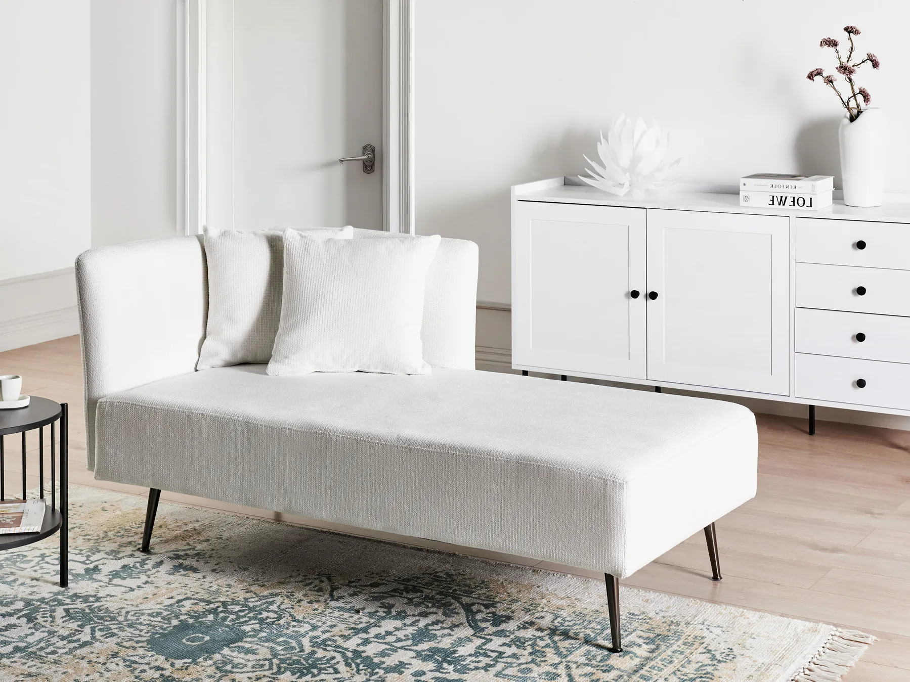 Left-Hand Chaise Longue RIOM Fabric White_877253