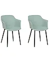 Set of 2 Dining Chairs ELIM Fabric Mint Green