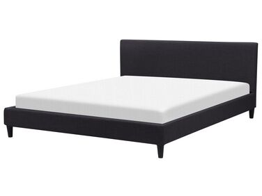 Čalouněná postel v černé barvě 180 x 200 cm FITOU
