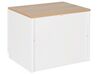 Mesa de cabeceira com 2 gavetas branca e cor de madeira clara EDISON_798079