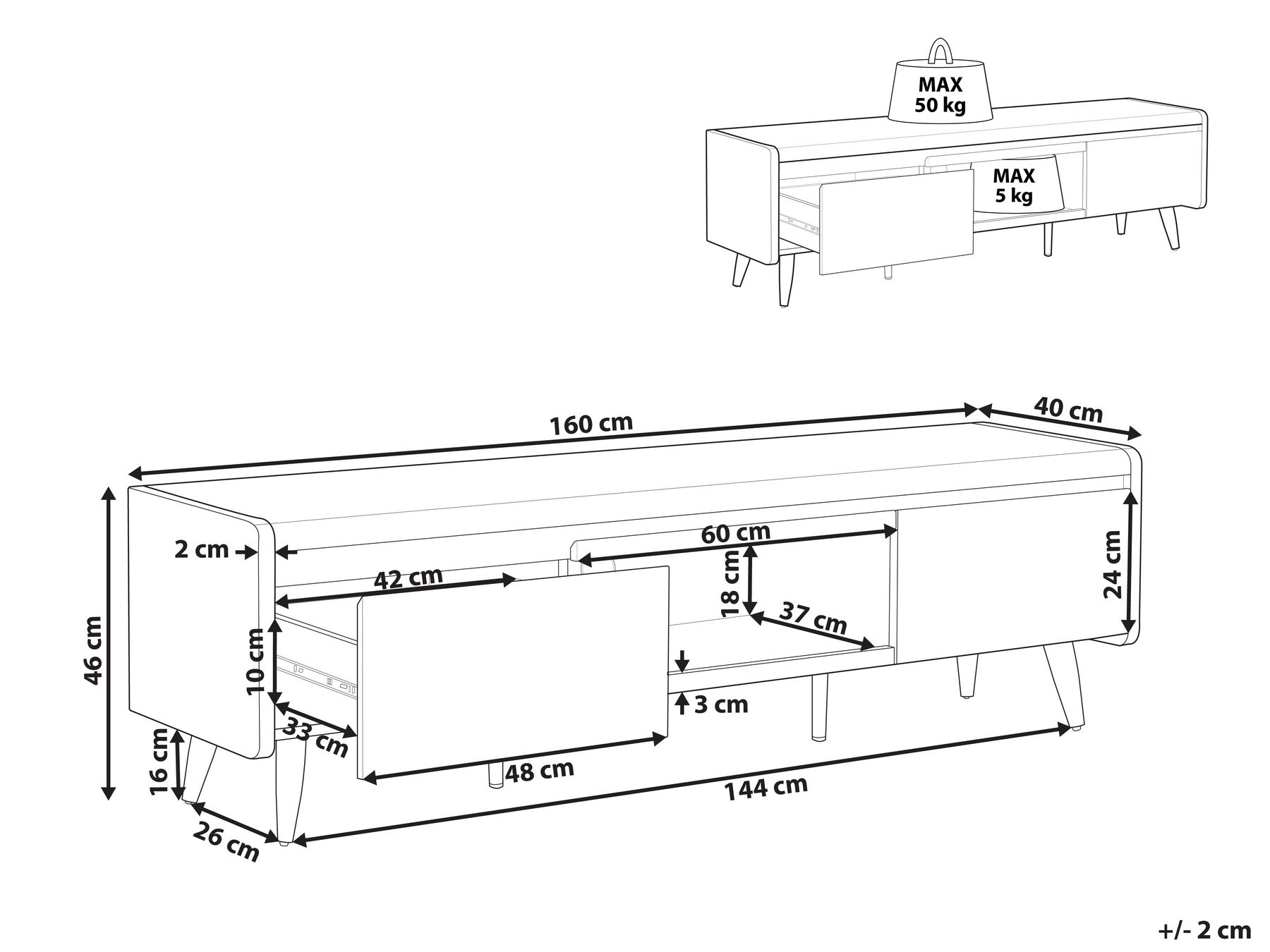 TV Stand Light Wood and White CUSTER_843780 TV Stand Light Wood and White CUSTER_843780