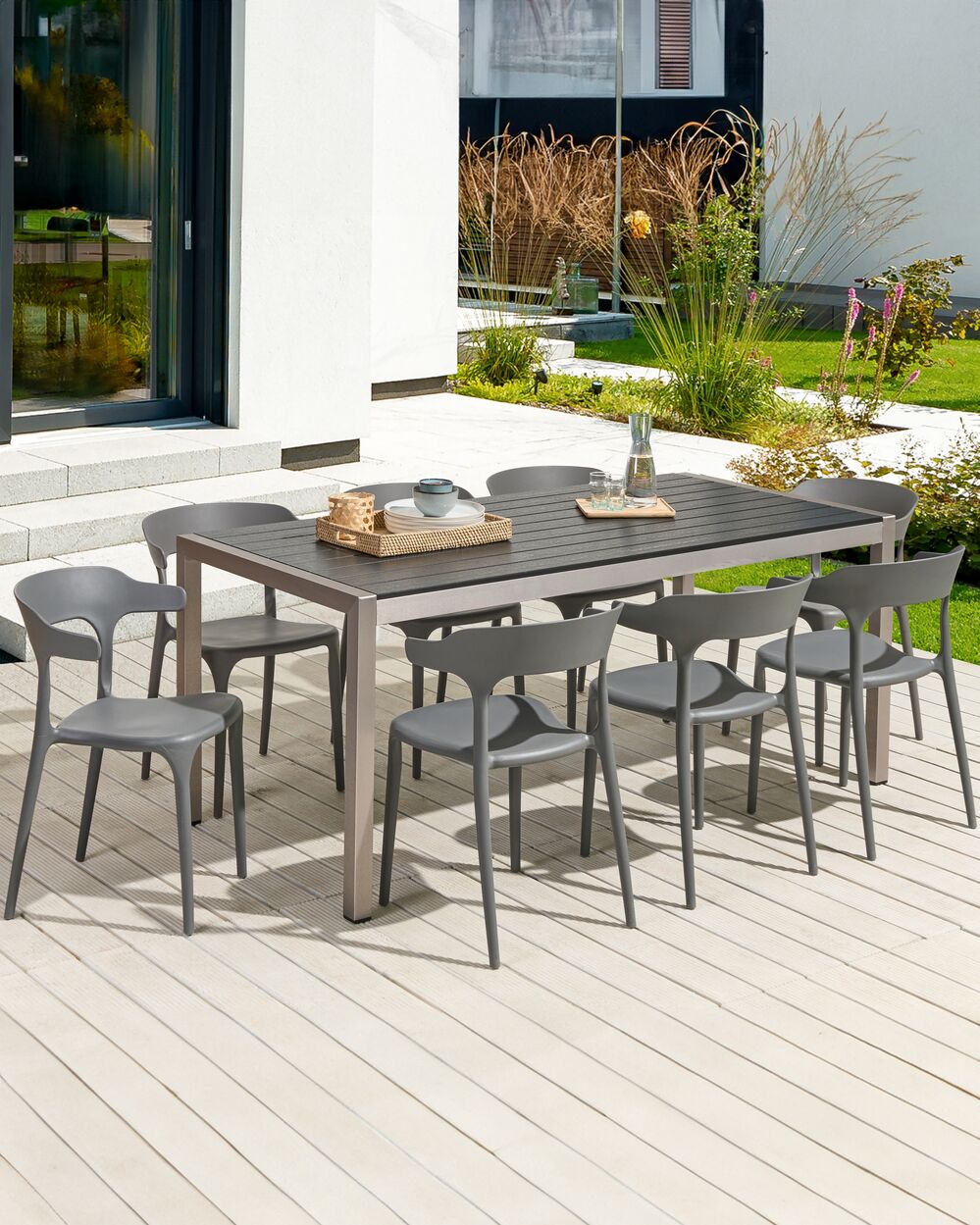 Set de 8 scaune dining GUBBIO Gri