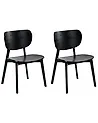 Set of 2 Dining Chairs OVERLY Wood Black Ash Wood