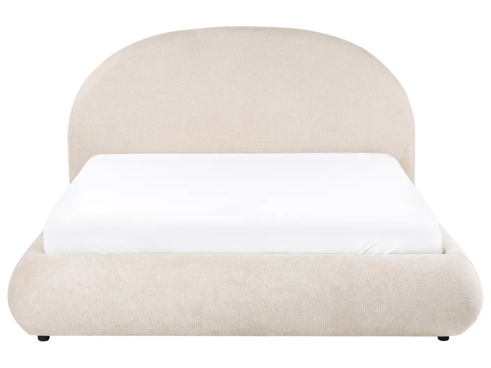 Ottoman Bed GRASSE Fabric Light Beige 160 x 200 cm (EU King Size)_1056348