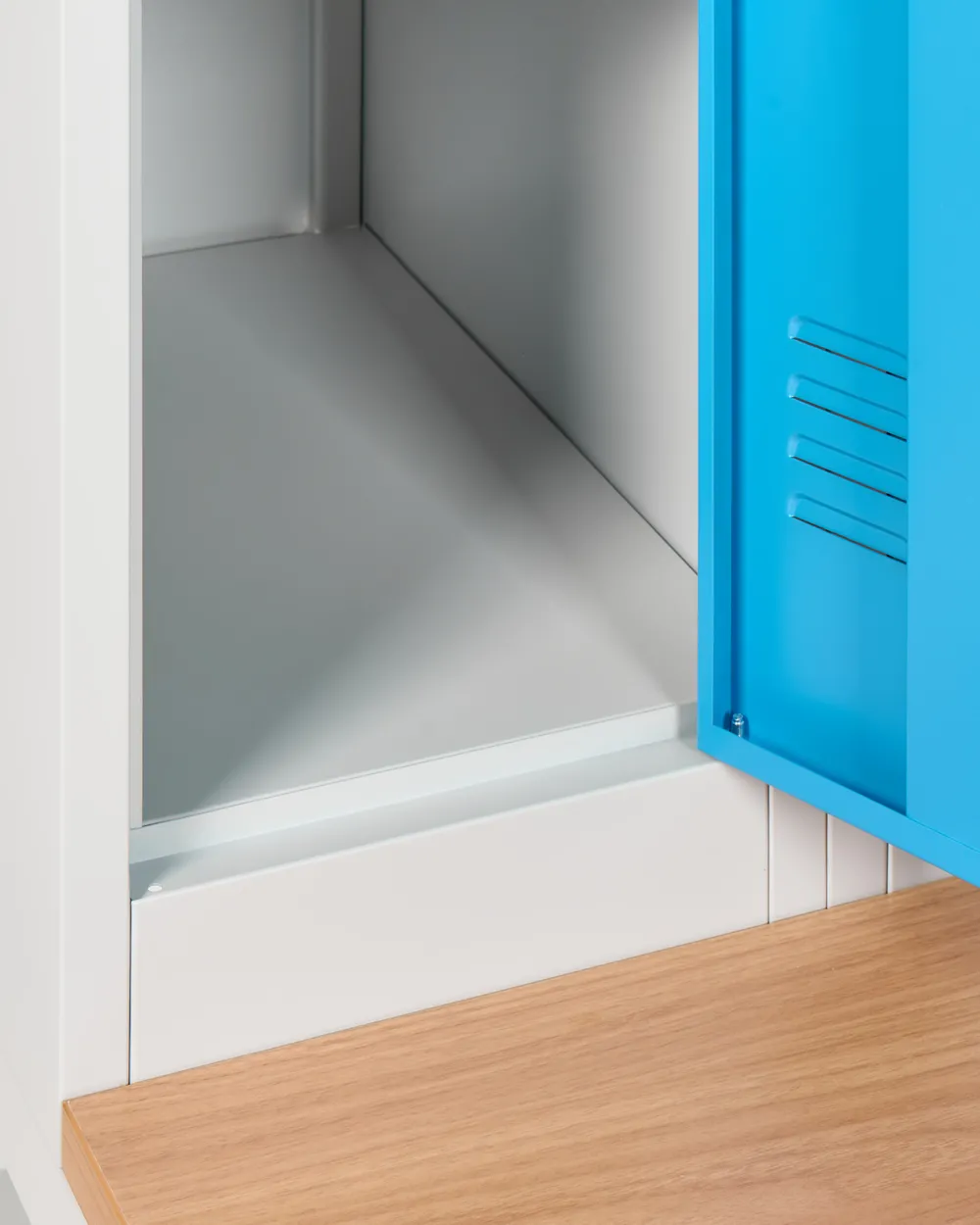 4-Door Storage Locker with Bench ATHLETE Metal Grey/ Blue_1011827