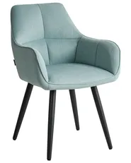 Set di 2 sedie da pranzo TIRANO Lino sintetico Azzurro_1044513