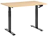 Escritorio de altura regulable manual DESTINES 120 cm x 72 cm Negro/Marrón claro