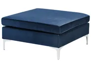 Modular Corner Sofa 4 Seater EVJA with Ottoman Velvet Navy Blue Left Hand_859943