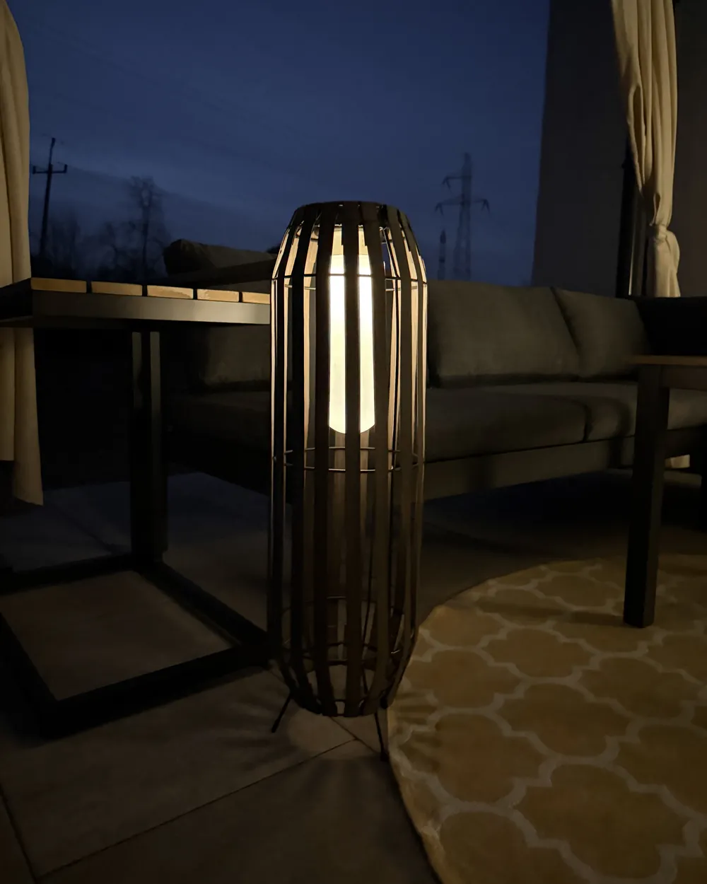 Solar Powered Lantern MUZIZI 69 cm Dark Brown_1071742