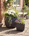 Set of 2 Plant Pots BERBERIS 34/45 cm PE Rattan Black