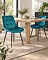 Set of 2 Dining Chairs MELROSE Velvet Turquoise