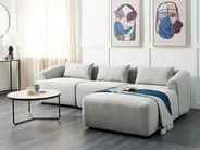 Corner Sofa 3 Seater SVANSELE Fabric Grey Left Hand_915414