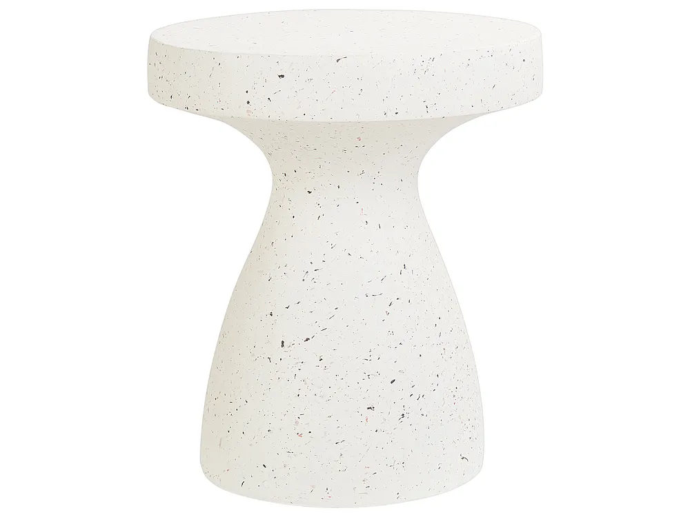 Stolik pomocniczy BIVIERE 39 cm 39 cm Efekt lastryko Złamana biel