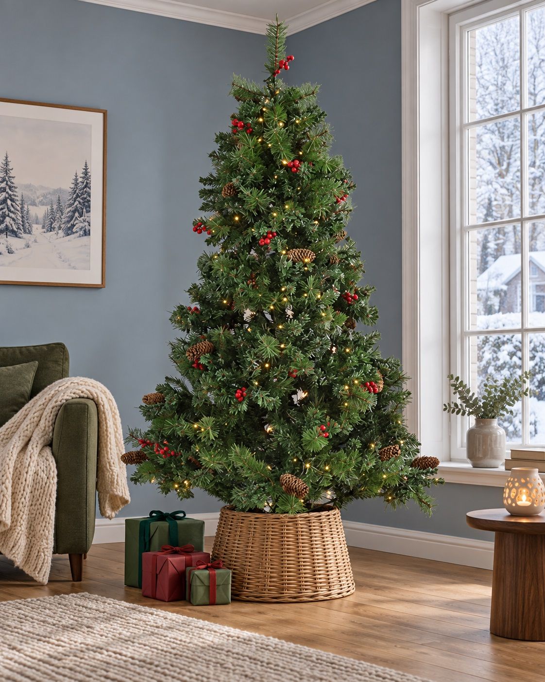 Sapin De Noël Artificiel Pré-illuminé Twinkly 1.8m - 435 LED RGB Contrôlées Par App, 16 Millions De Couleurs