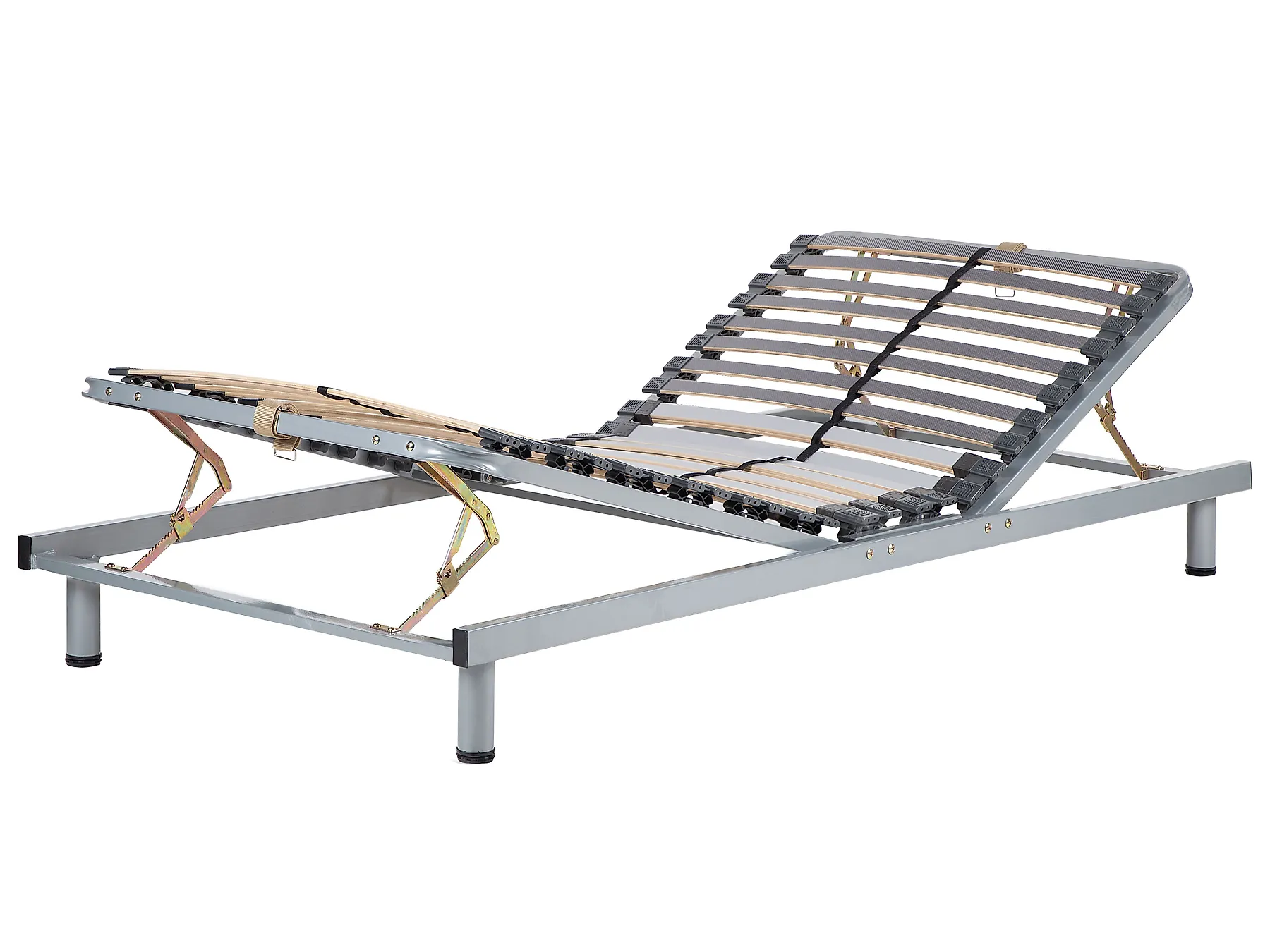 Manually Adjustable Bed Frame RESPITE 90 x 200 cm (EU Single) Silver_752102