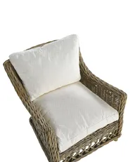Garden Armchair with Cushions RIBOLLA with Footstool Rattan Natural_824012