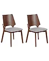 Set of 2 Dining Chairs ABEE Brown/ Grey