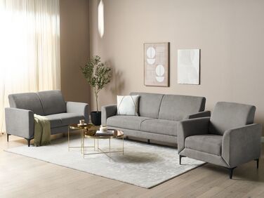 Fabric Living Room Set Grey FENES
